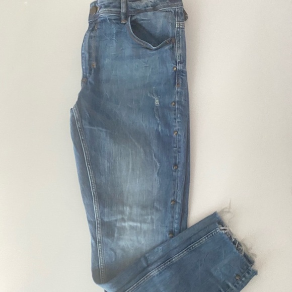 Zara distressed jeans with studded sides, Size 10 - Picture 1 of 10